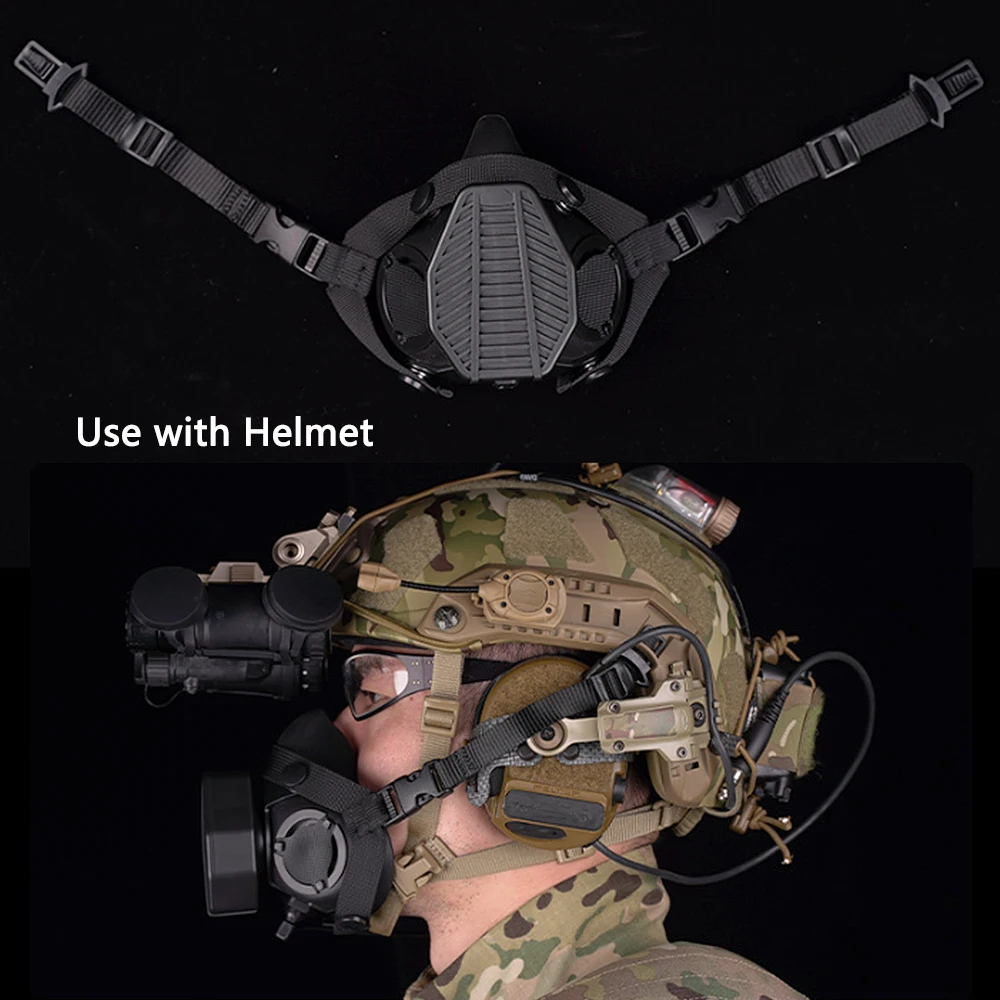 Tactisch SOTR Halfmasker Speciale operaties Masker Ingebouwde microfooncommunicatie Vervangbaar filter Antistofmasker Wargame