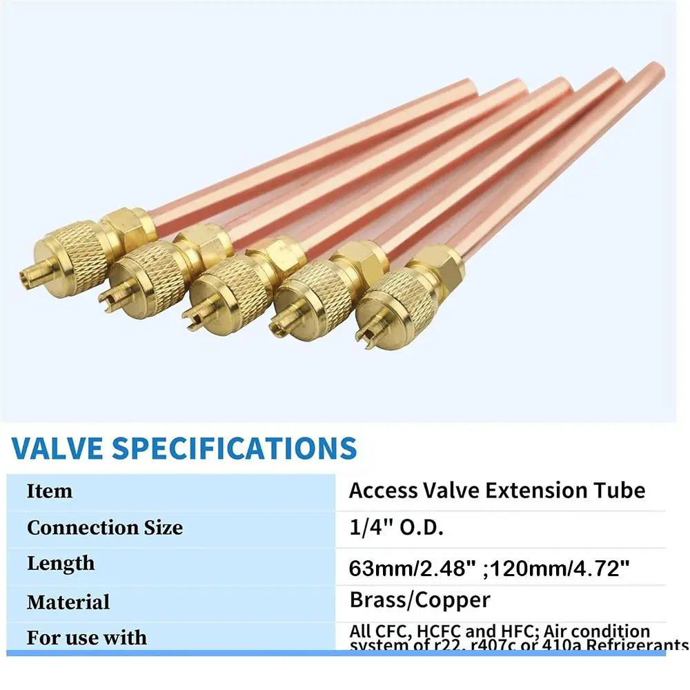 1/4'' Service Valve Thickness 0.6MM 63/120MM Air Conditioner Refrigeration Access Valve Strong Core AC