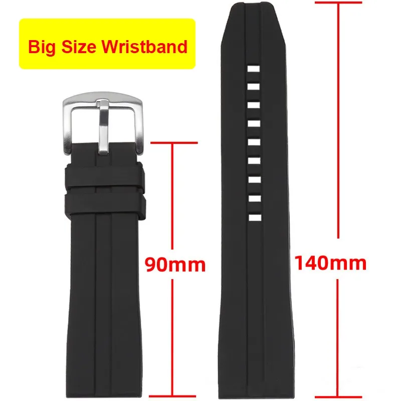 Bracelets longs en silicone de grande taille pour Samsung Galaxy Watch, bracelets de montre de sport, Huawei, SeATM, 6, 5, 4, 20mm, 22mm