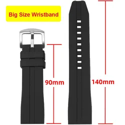 Big Size Long Silicone Wristbands for Samsung Galaxy Watch 6 5 4 for Huawei GT for Seiko 20mm 22mm Watch Straps Sport Watchbands