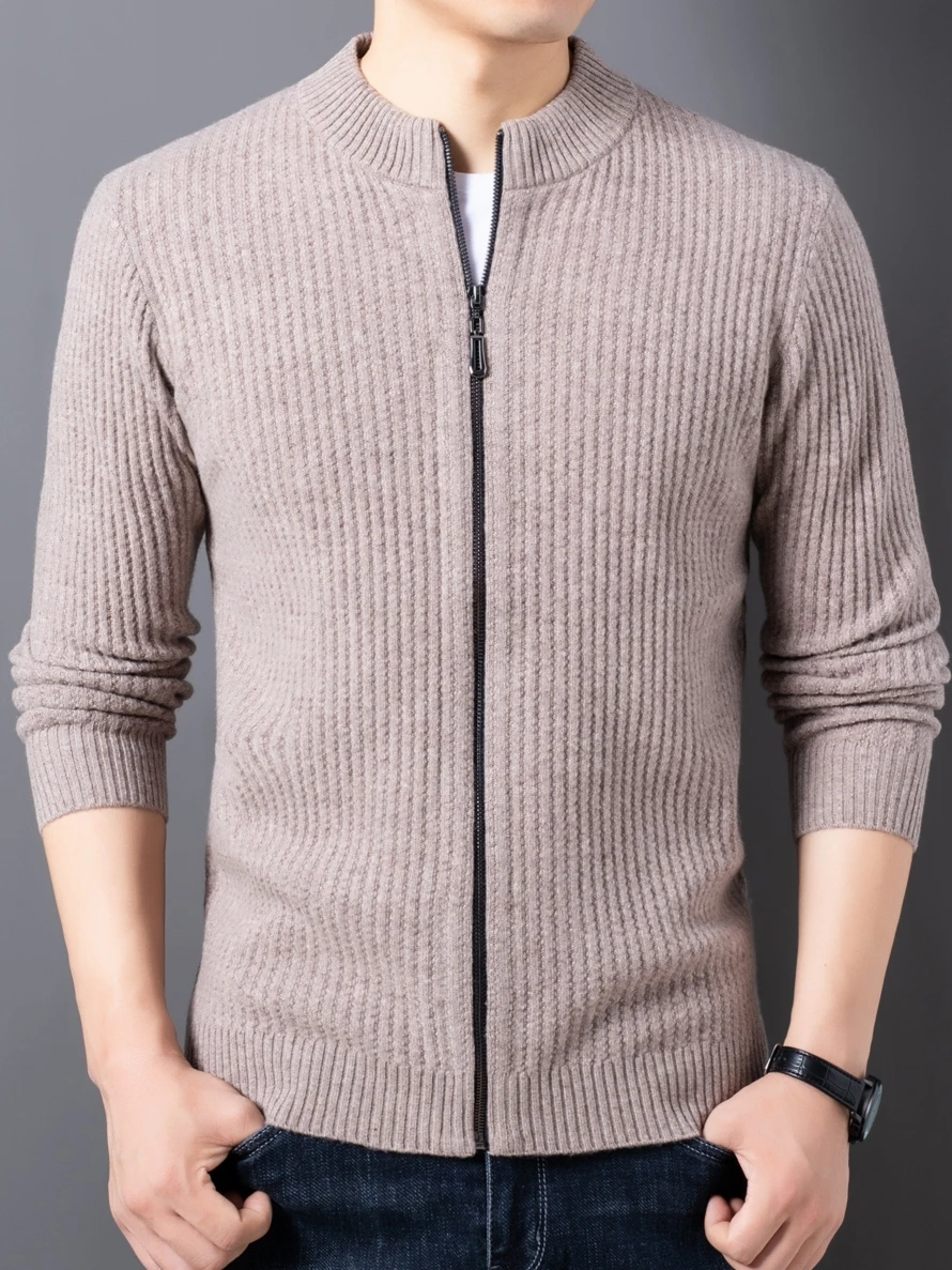 Mens Winter Cardigan zipper Sweater Male Knitted  thick Winter Korean Style Fashion Casual Knitted men Sweatercoats