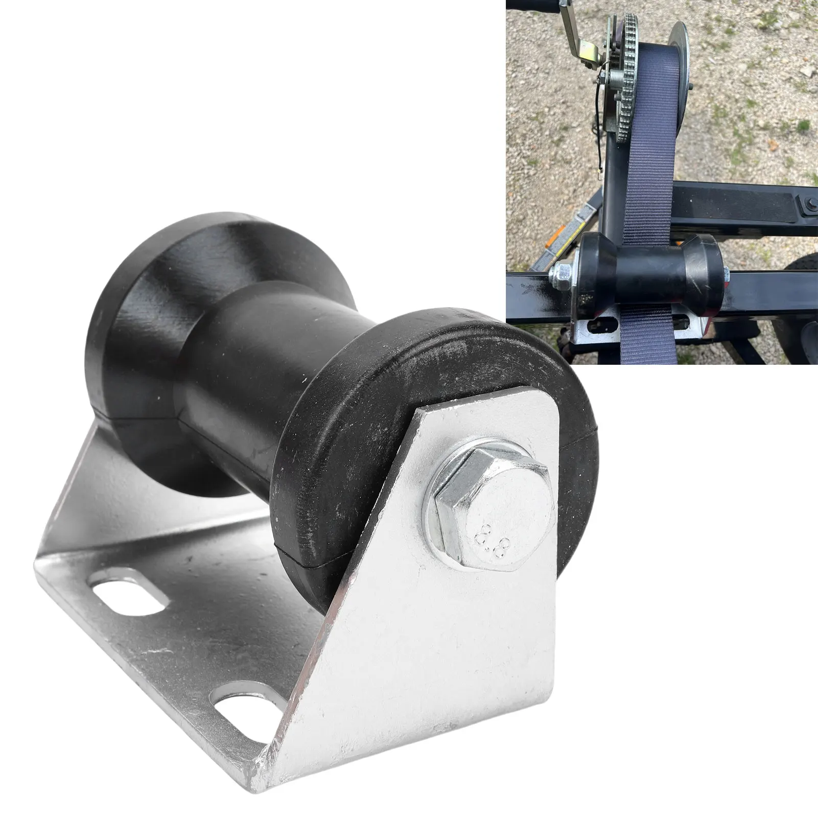 5 Inch Rubber Boat Trailer Roller with Steel Bracket Keel Roller Assembly Kit for Replacement Boat Trailer Roller Assembly Kit