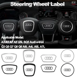 Cubiertas de logotipo del centro del volante de estilo de coche, pegatina embellecedora Interior para AudiA3, A4L, A5, A6L, A7, Q3, Q5, Q7, SQ5, Q5L, Q8, accesorios de coche