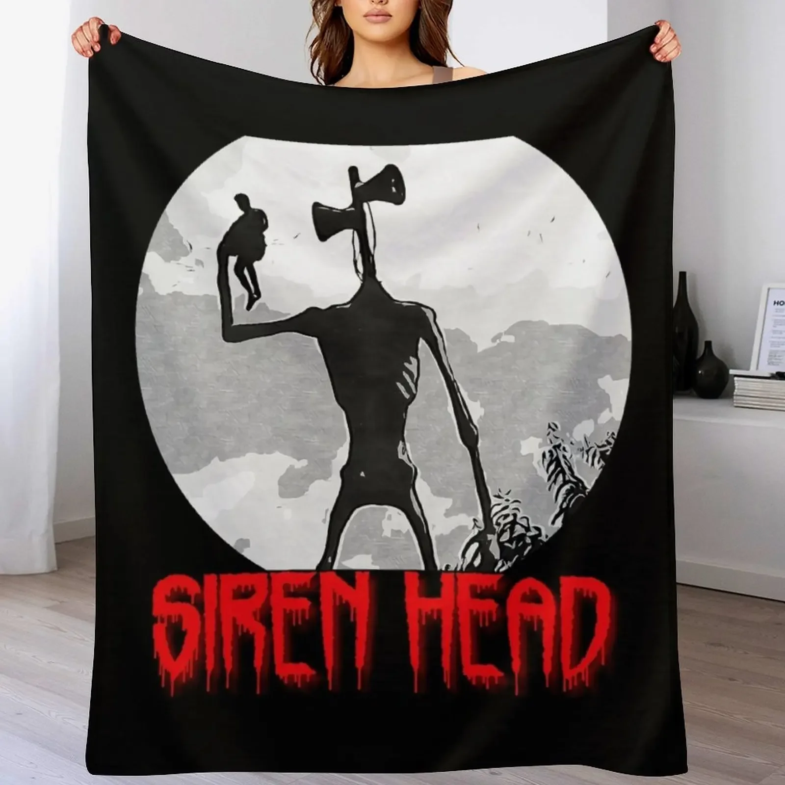 Siren Head Throw Blanket Soft Bedroom Blanket for Night Sleeping