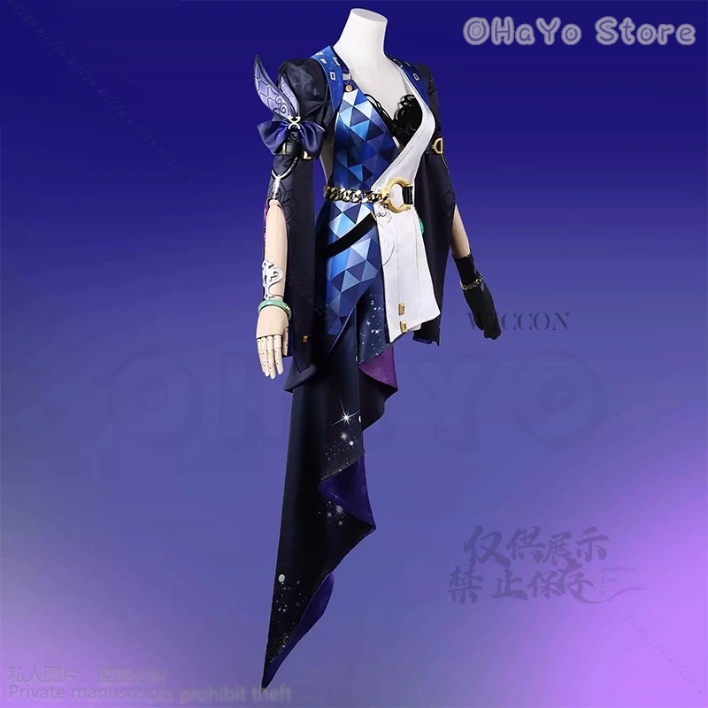 Game Honkai: Star Rail Cosplay Jade Cosplay Costume Jade Dress With Necklace Prop Women Halloween Party Roleplay Costume Wig