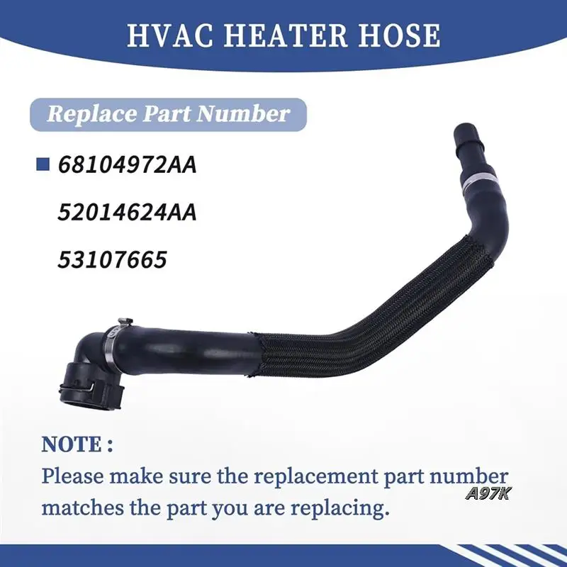 HVAC-Heizungsschlauch für Chrysler 200 2015–2017, Jeep Cherokee 2014–2018, ersetzt 68104972AA 52014624AA 53107665