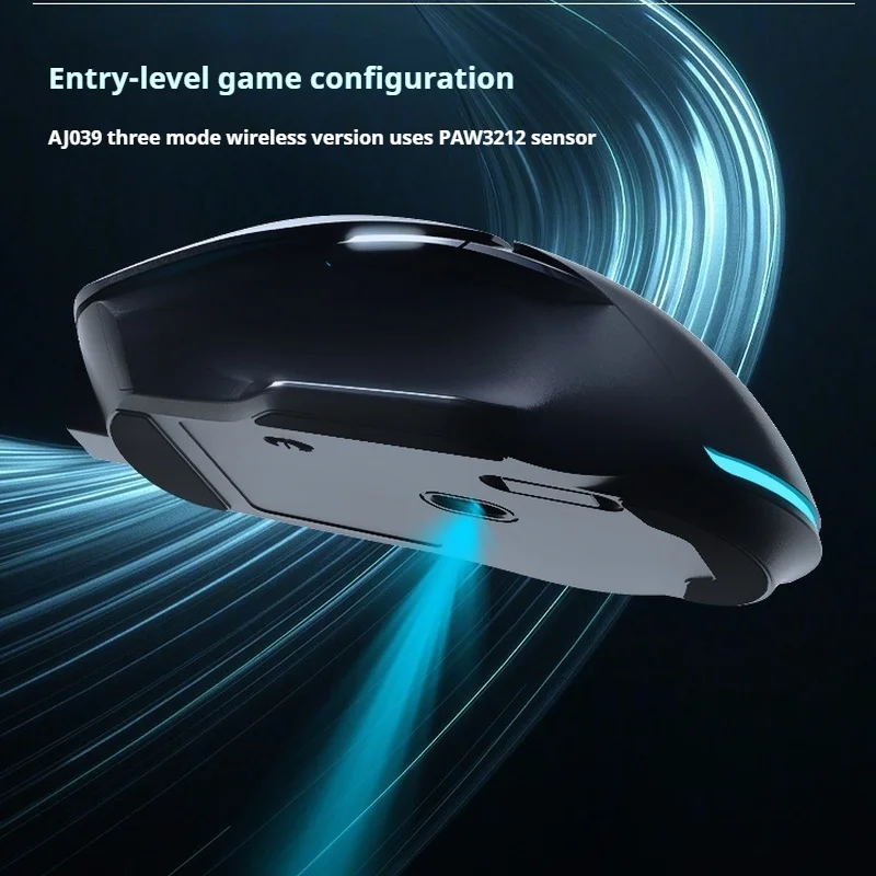 Ajazz Mouse Game nirkabel Bluetooth 7200dpi, Mouse kantor olahraga Notebook e-sport dengan lampu latar kabel Esports Desktop Mac