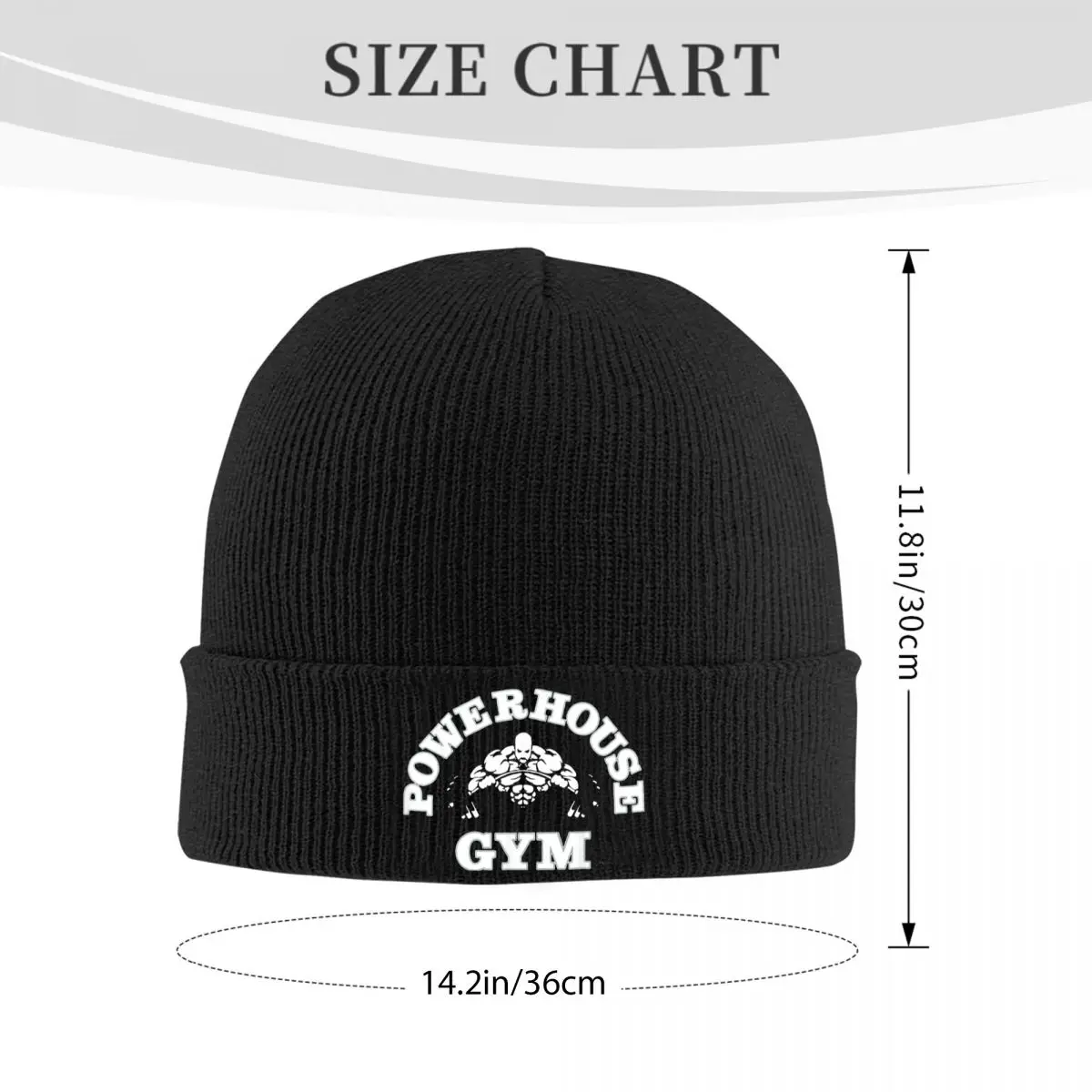 Powerhouse Gym Knitted Hat for Women Men Beanies Winter Hats Warm Caps