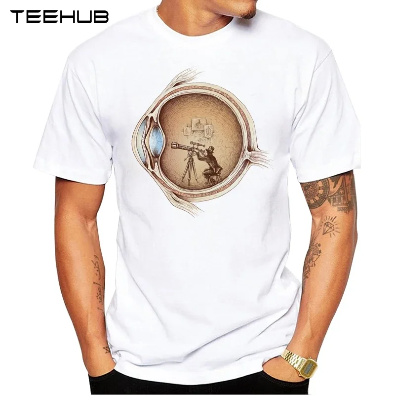 New Arrivals TEEHUB  TEEHUB Cool Men's Fashion Extraordinary Observer Eye Design T-Shirt Short Sleeve O-neck Tops Hipster Tee