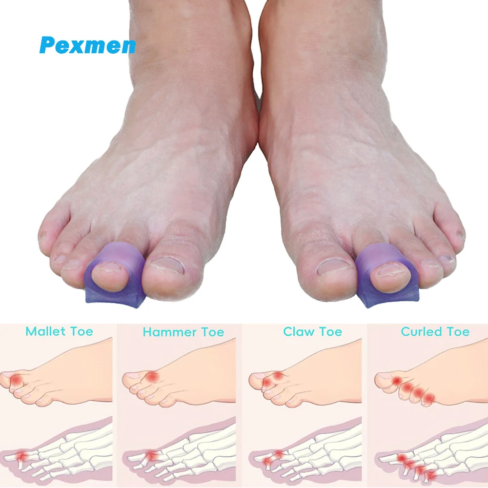 

Pexmen 2/4/10Pcs Hammer Toe Straightener Hammertoe Corrector for Curled Crooked Bent and Claw Toes Stop Toe Overlap and Rubbing