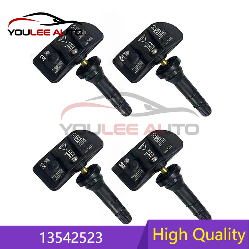 1/4 Uds 13542523 13533166 433MHz TPMS Sensor de presión de neumáticos para 2021 Cadillac Escalade ESV Chevrolet Tahoe Suburban GMC Yukon