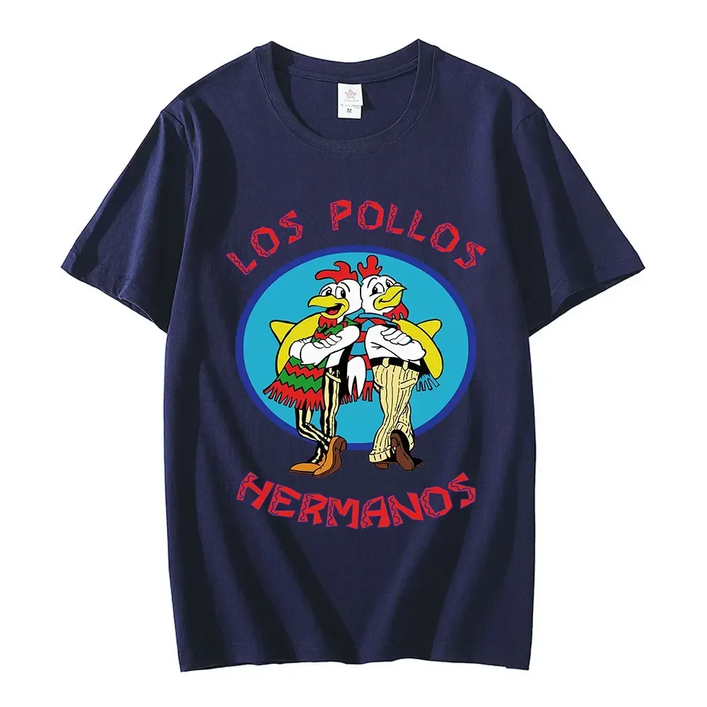 Men's High Quality T-shirt 100% cotton Breaking Bad LOS POLLOS Chicken Brothers Printed Casual Funny T shirts Male Tee Shirts