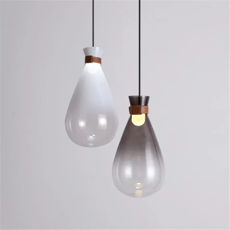 Modern Nordic LED Chandelier bottle Lamp Glass Living Room Ceiling Pendant Light bedroom Dining Room Decoration Hanging Lamp art