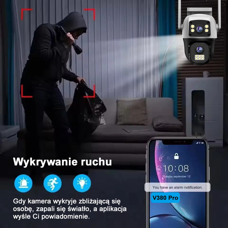 V380Pro 4G Camera Security Camera Outdoor 4K PTZ Waterproof CCTV Tracking People Two-way Audio Wireless Camera