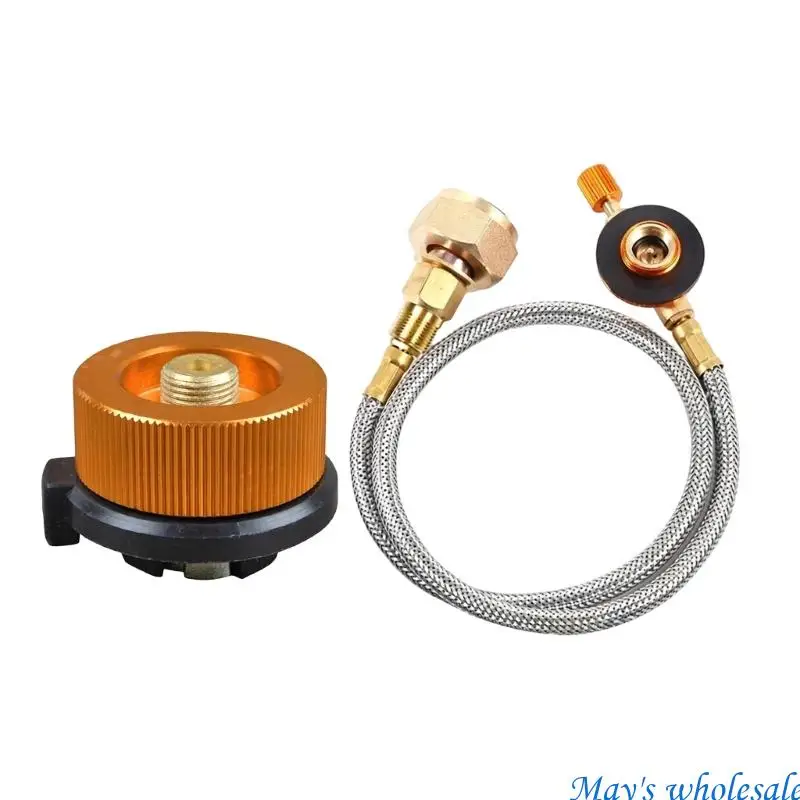 Camp Stove Butanes Gas Adapter Convert Connectors with Extension Tube, Camping Hiking Outdoor Fuels Canister Adaptor 448A