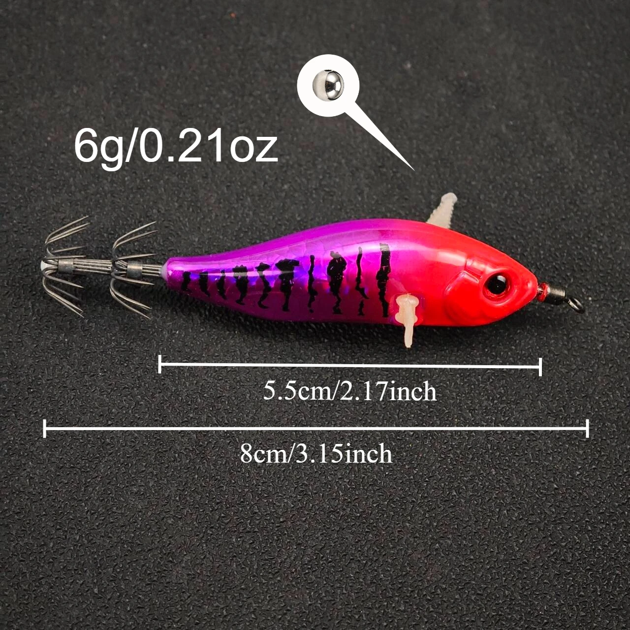 1pc Laser Squid Jig Egi 8cm Luminous Shrimp Fishing Lure UV Glow Cuttlefish Octopus Artificial Hard Bait for Sea Fishing Tackle view 4