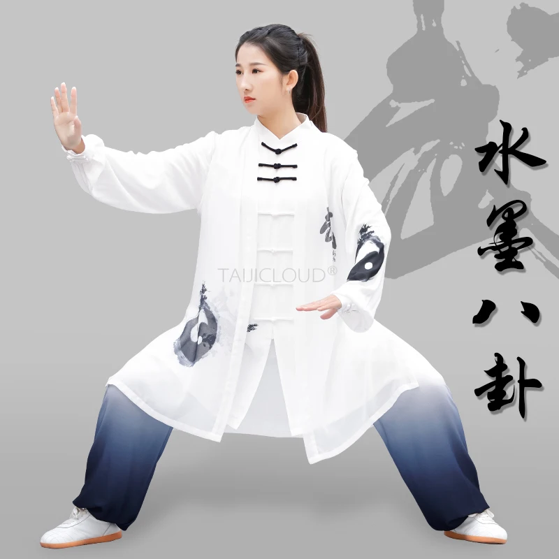 

Women's Ba Duan Jin Tai Chi Uniform 3-Piece Set, Men's New Chinese Style Kung Fu Performance Costume, Tai Chi Practice Outfit