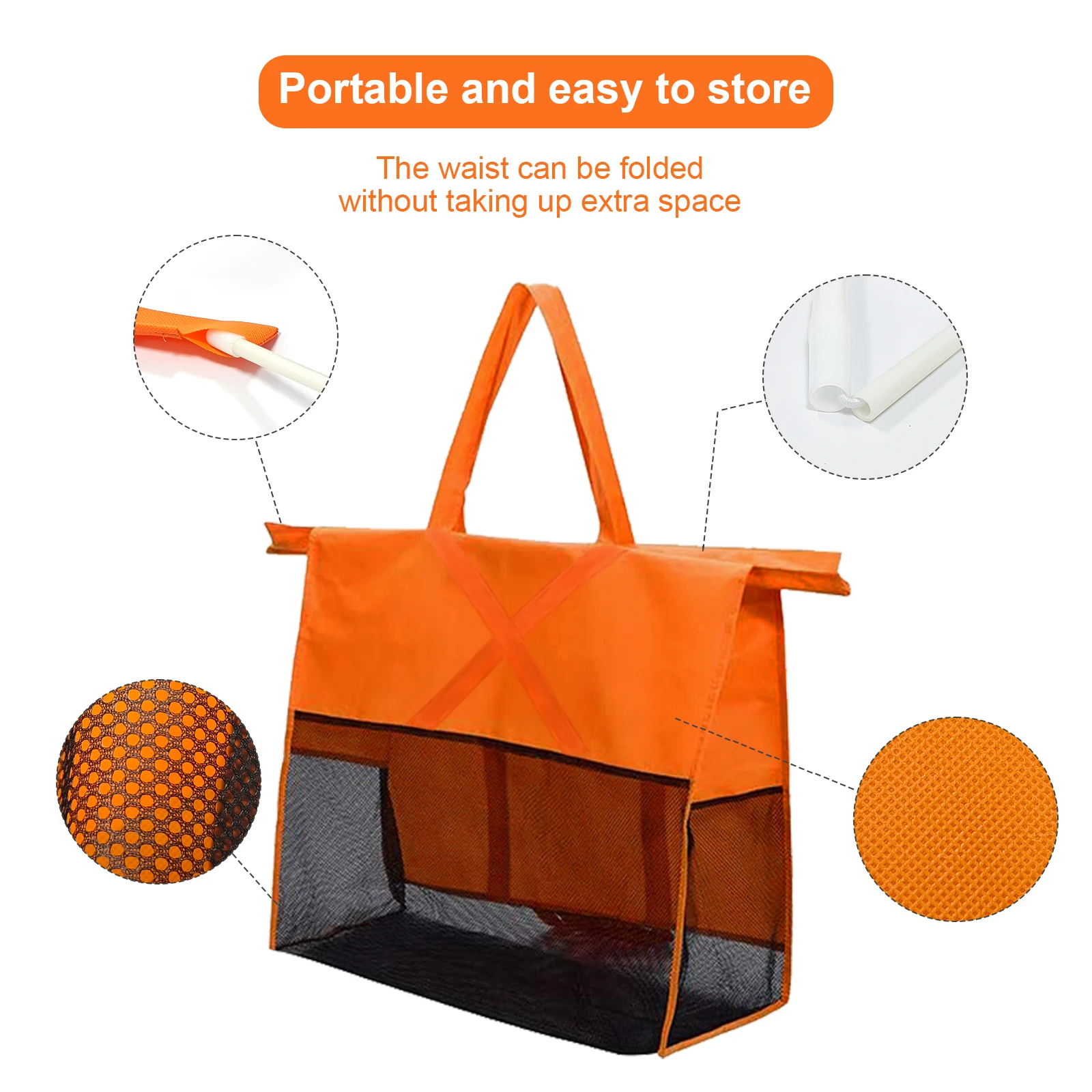 New Style Non Woven Set 4 Grocery Tote Reusable Grocery Shopping Cart bags Foldable Trolley Bag with COOLER Bag & Egg