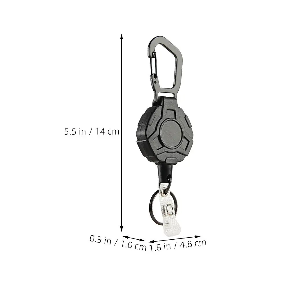 2Pcs Elastic Retractable Keychain Heavy Duty Anti-Lost Key Holder Safety Clip Hanging Buckle Camping Climbing Key Rings