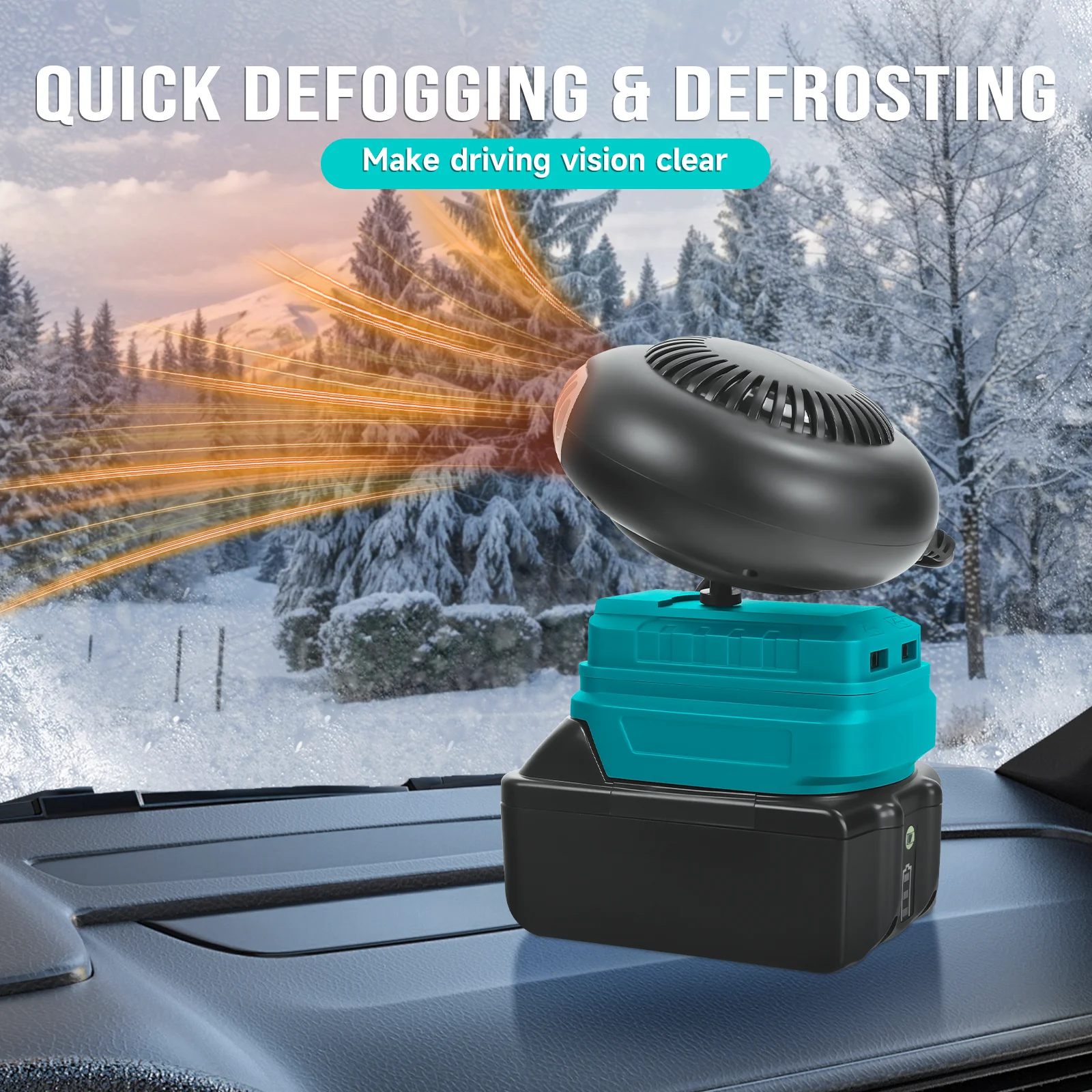 المحمولة الكهربائية الدافئة منفاخ الهواء مروحة سخان الرياح الساخنة والباردة وضع مزدوج مع منفذ شحن USB المزدوج ل دبوس بطارية ماكيتا 18 فولت