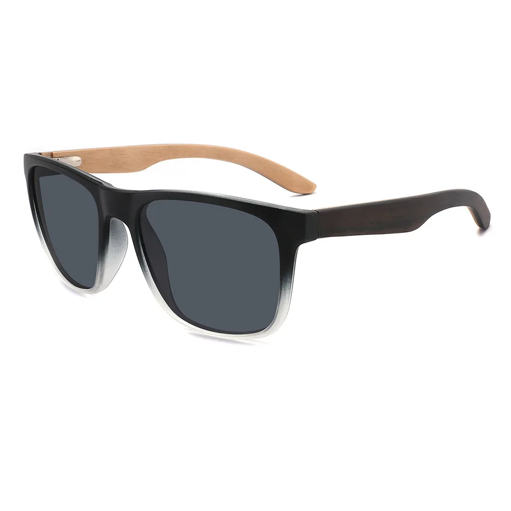 ShinyCoCo Luxusmarke Farbverlauf Holzsonnenbrille Holzbein Polarisierte Sonnenbrille Sonnenschutz Bambus und Holzbrille
