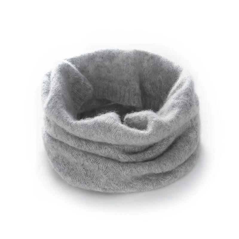 100% Pure Goat Cashmere Knitted Scarf Winter New Women\'s Fashion Soft Scarves Neck Warmth Scarf High Quality Brand O Ring Scarf