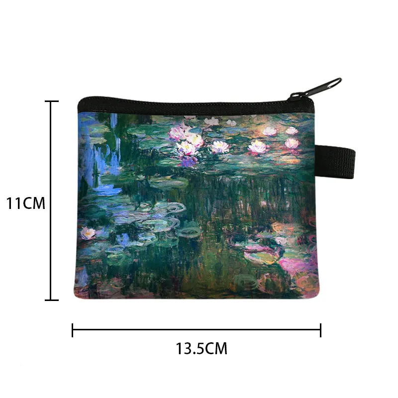 Oil Painting Water Lilies By Claude Monet Coin Purse Women Wallet Men ID Credit Card Money Coin Bag Small Clutch Causal Purses