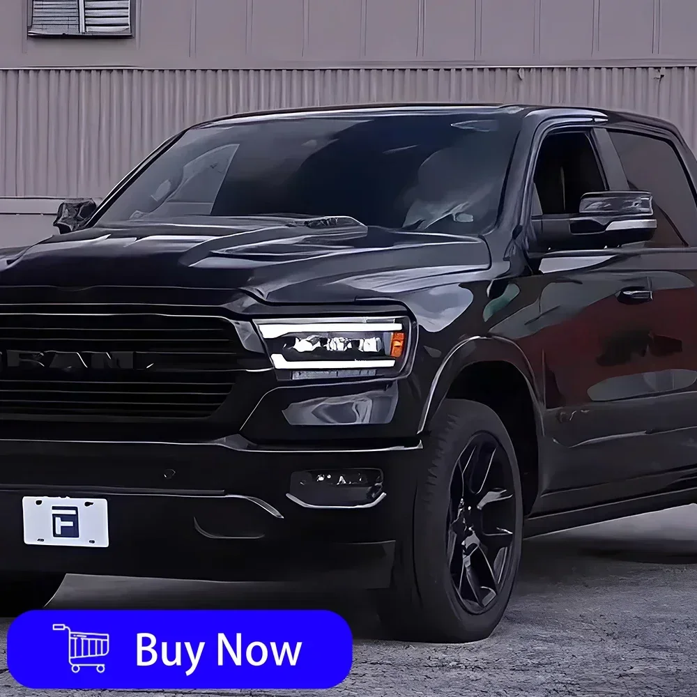 For Dodge RAM1500 2019-2023 Car Front Lamps Assembly Upgrade Auto Headlights Dynamic Three Projector LED Lens Tool Accessories