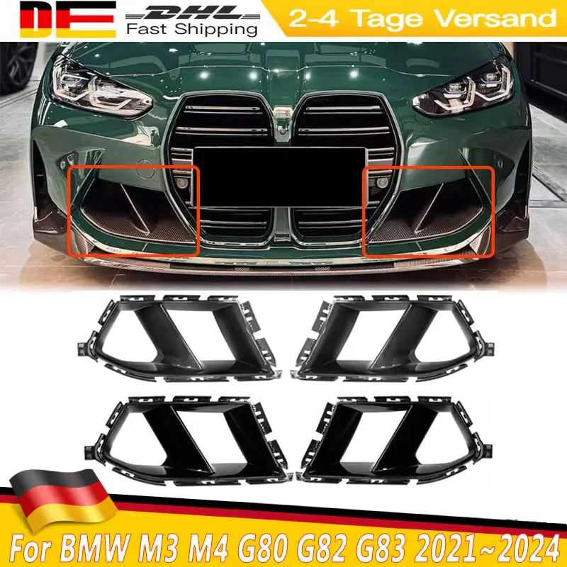 Condotto d'Aria per Paraurti Anteriore Nero Lucido di Ricambio per BMW M3 M4 G80 G81 G82 G83 2021~2024, Copertura Decorativa per Condotto d'Aria del Paraurti Anteriore