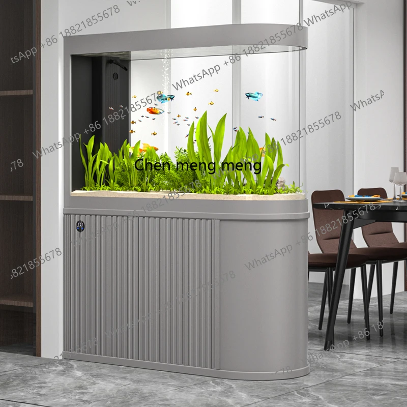

U-shaped bullet fish tank living room large screen bottom filter ecological tank free of water change