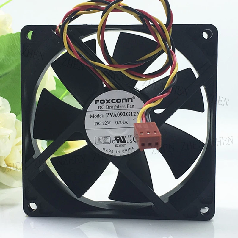 S New for FOXCONN PVA092G12M 12V 0.24A 3Pin Cooling Fan#QW