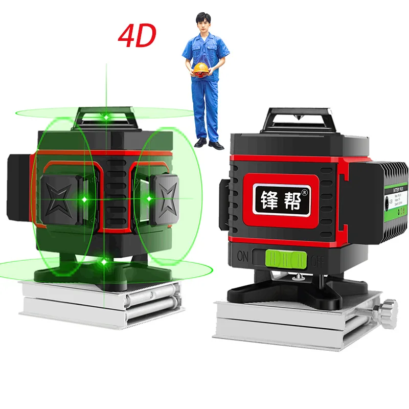 

New Laser Level Professional Outdoor and Indoor Laser Level 4D Strong Green Beam Automatic Leveling 16 Crosslines