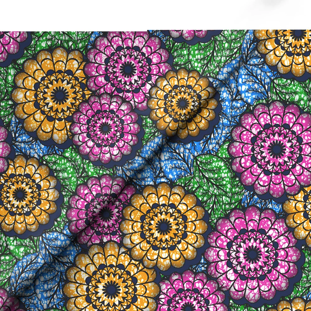 

Hot Sale Ankara African Real Wax Fabric Nigerian Wax Print Fabric High Quality 100% Cotton Ghana Style Fabric For Women Pagne