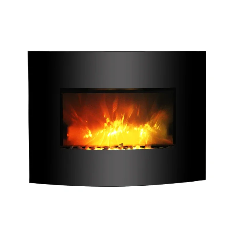 【Oferta】Chimenea Eléctrica Moderna Curva de 30 Pulgadas Konwin, de Pared o Independiente, con Efecto de Llama Realista en 3D