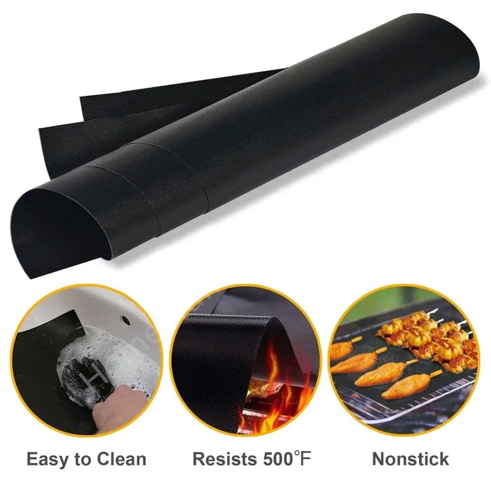 

Reusable BBQ Grill Baking Mat Non-stick Cooking Sheet Oilpaper Heat Resistance Easily Cleaned Kitchen for Part BBQ Tool