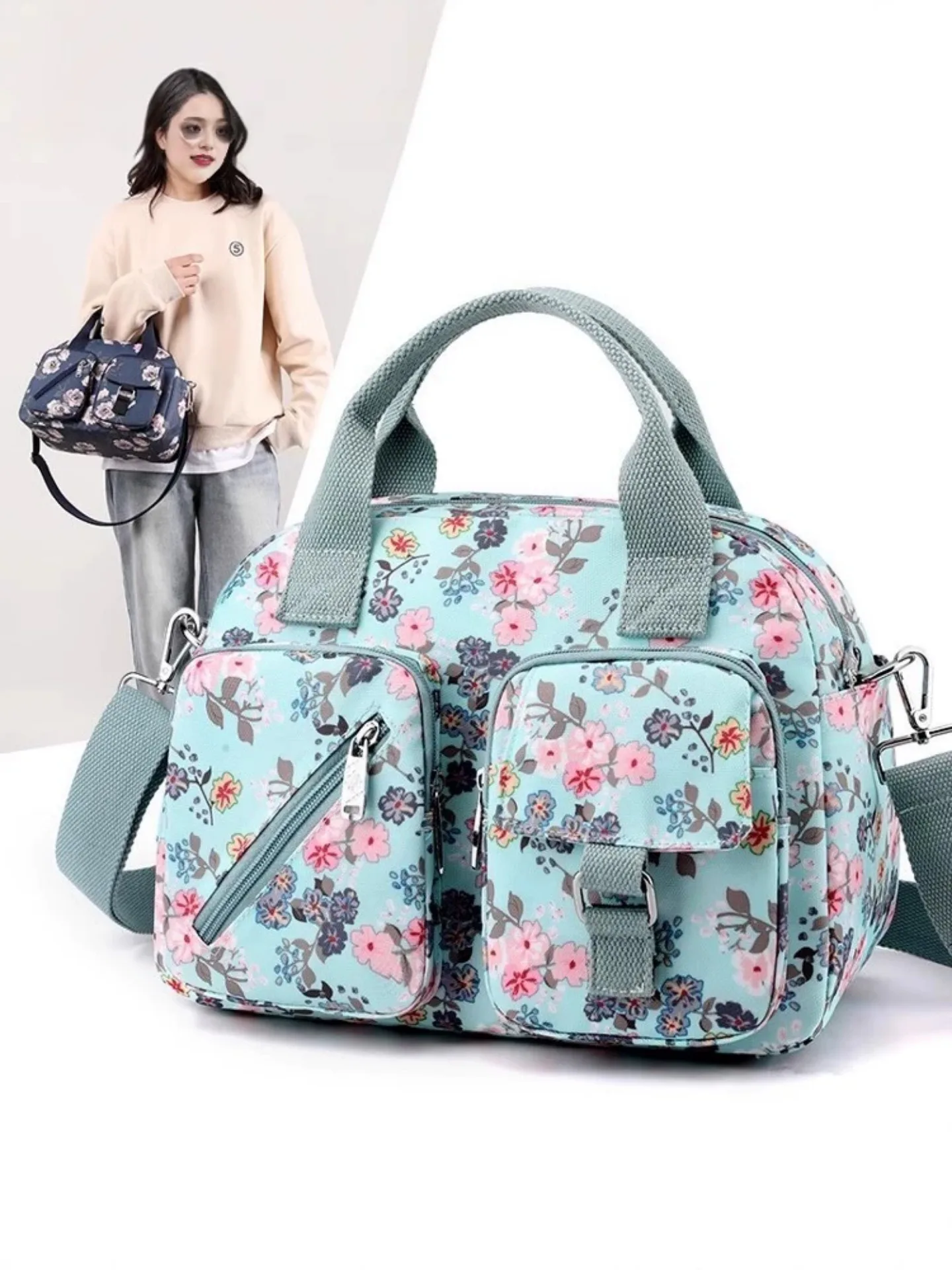 

Модная нейлоновая сумка-тоут из оксфордской ткани с принтом, большая вместительная женская повседневная сумка на плечо для ежедневного использования