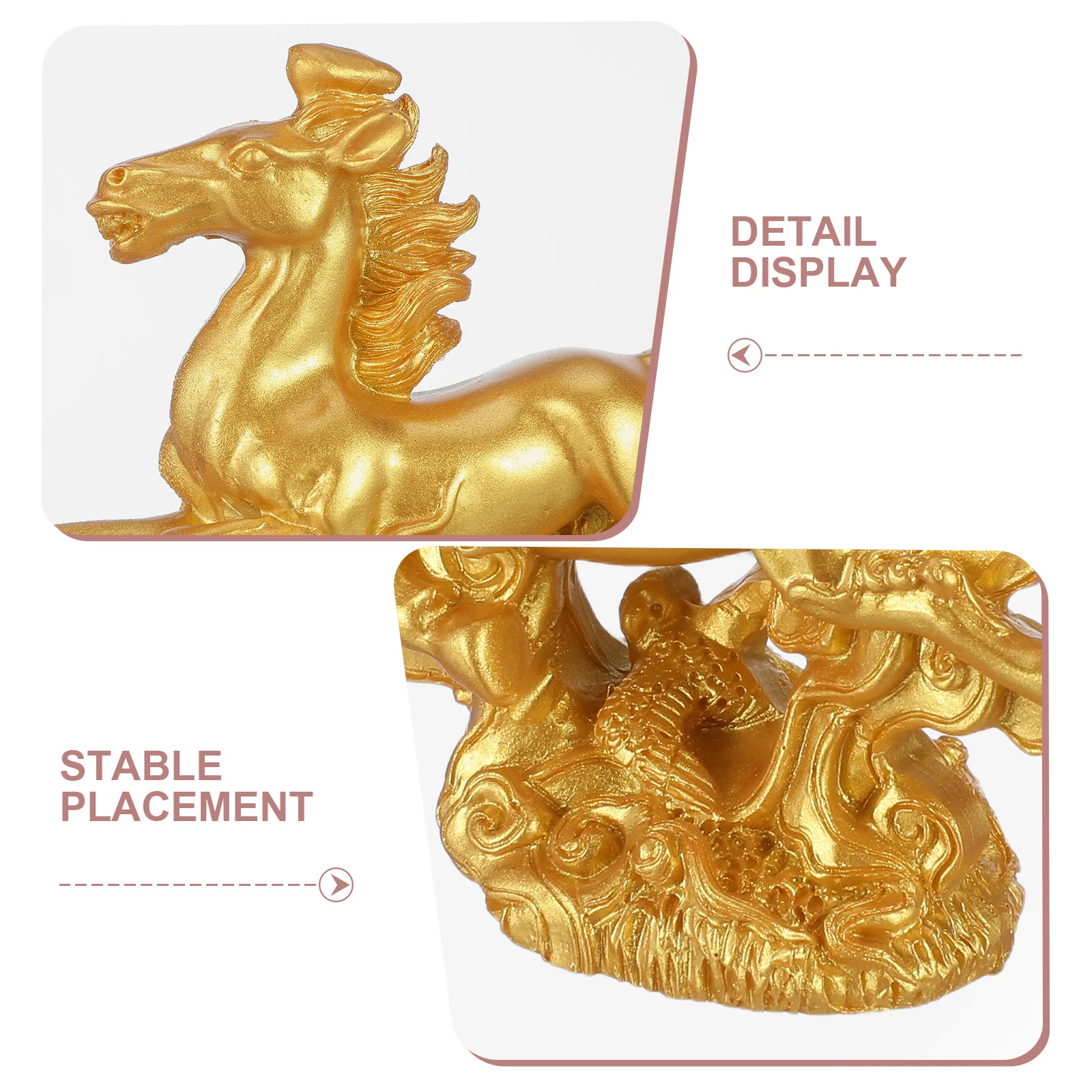 الراتنج الدائمة تمثال حصان أنيق منحوتة النحت المنزل سطح المكتب مكتب ديكور السنة القمرية الجديدة الحيوان الفن حلية 2026 #5