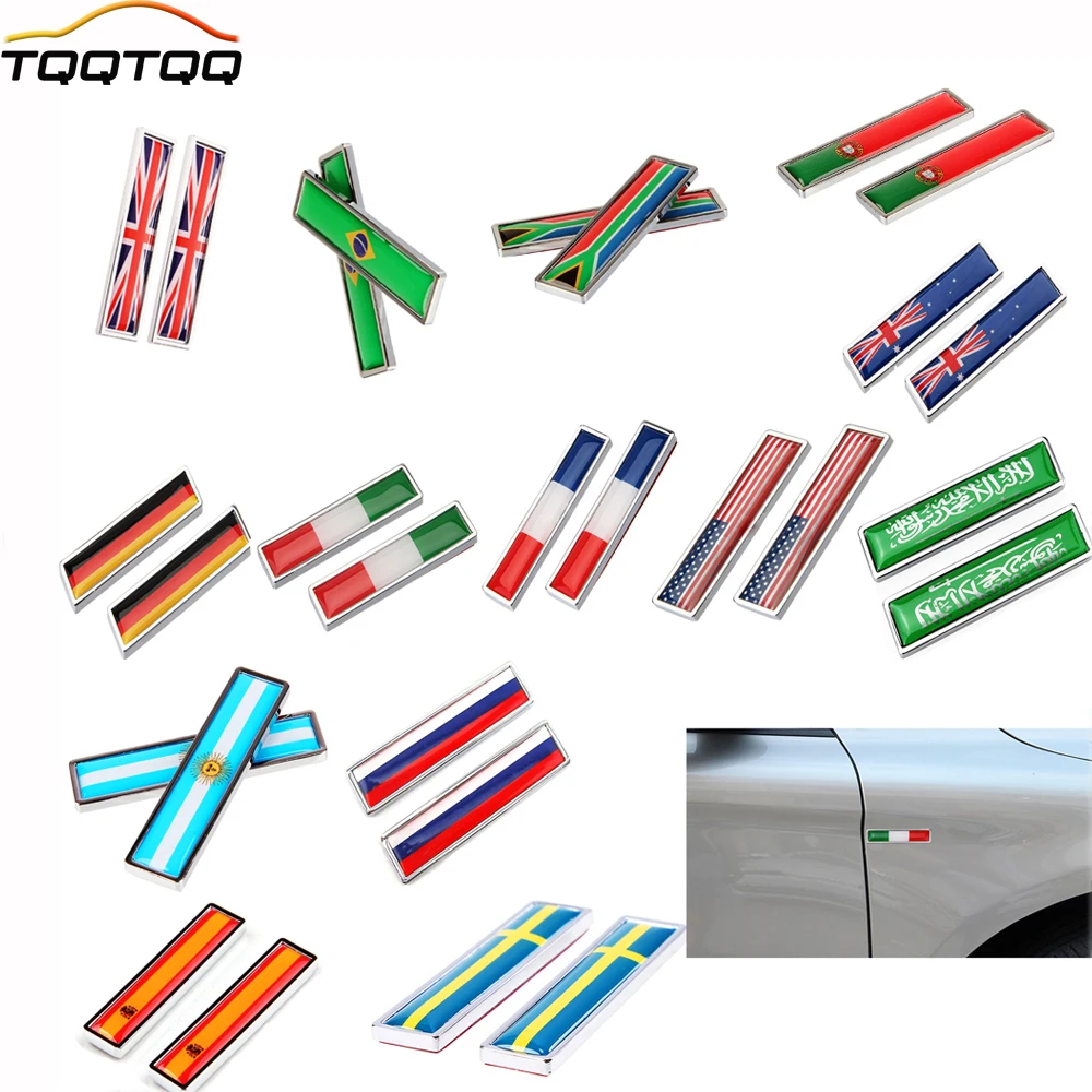 

1 Pair Country National Flag Hot Metal Stickers Car Styling Motorcycle Accessories Badge Label Emblem Car Stickers