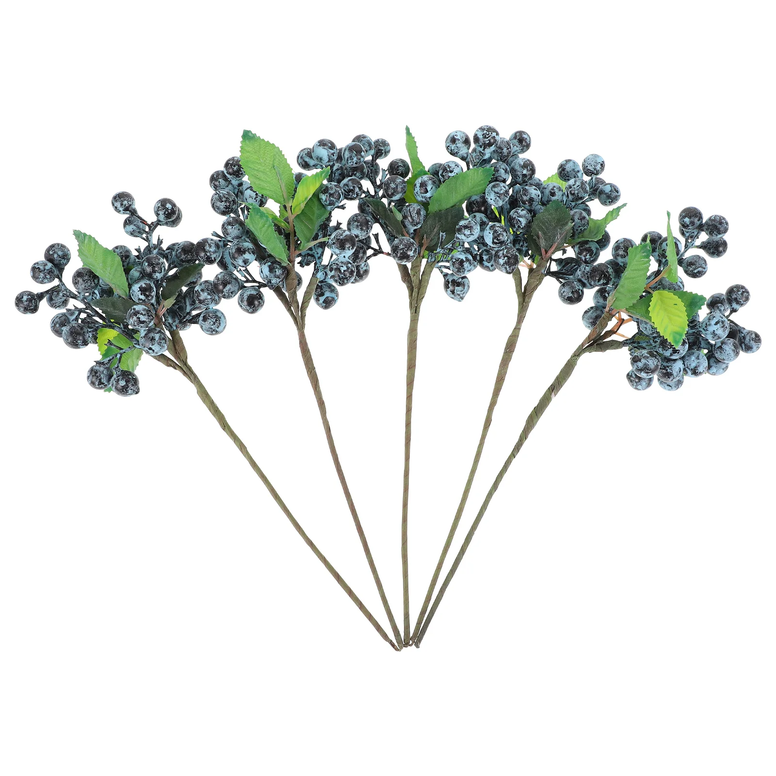 5 Pcs Long Stemmed Berry Picks Artificial Berries Plant Decor Decoration Blueberry Fruit Plastic Flower Arranging