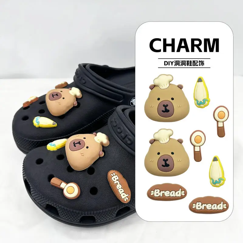Cute Cartoon Capybara Shoes Charms Set Women Summer 2026 Lovely DIY Clogs Accessories Eva Sandals Shoes Decorations for Women