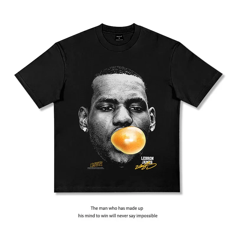 American Football Star Camiseta de manga corta NBA James Curry Moranteo Basketball Star Harden 100% Camiseta de algodón para hombre Camisetas de manga corta