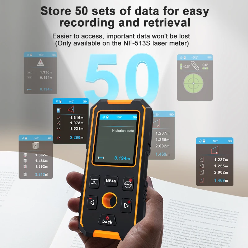 NOYAFA NF-513 Metaaldetector Wandscanner AC Live Kabel Draden Metaal Hout Stud Vind met Positioneringsgat Muurdetector