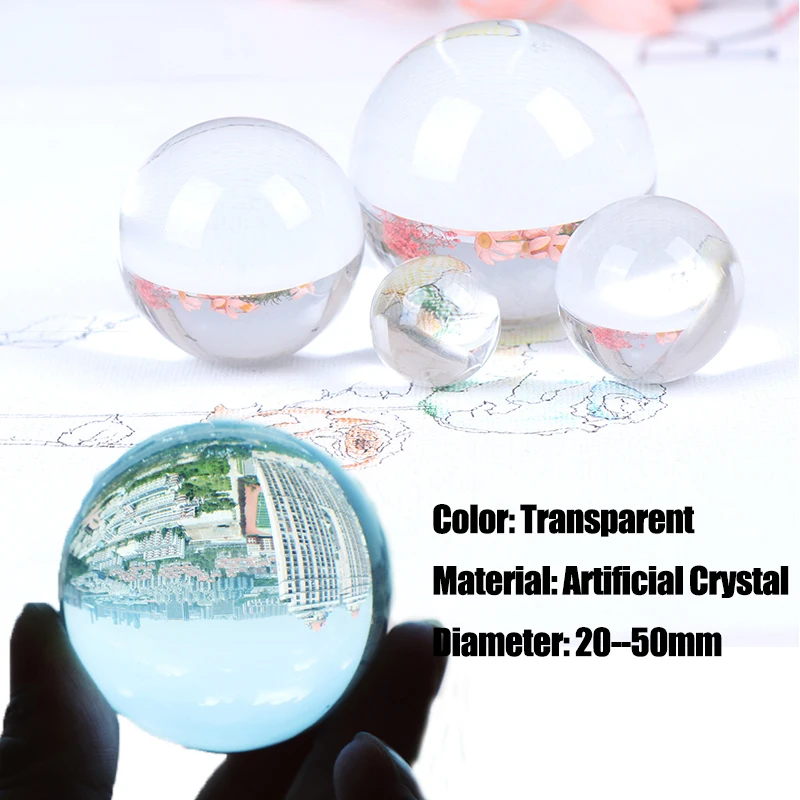 1Pc Clear Crystal Ball Quartz Healing Sphere Photography Props Home Decor