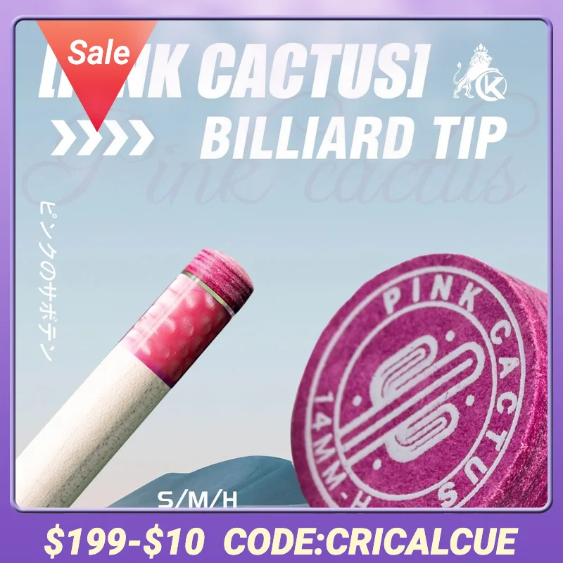 

PINK CACTUS Pool Cue Tip 11mm/ 14mm Tip Made of Multi-layer Pigskin with S / M / H for Pool and Snooker Accessories