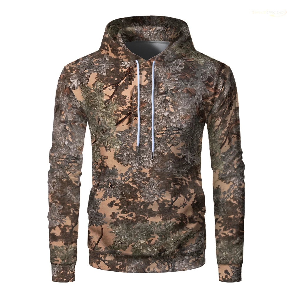 

Men's Outdoor Hunting Camouflage Sports Hoodie Camping Loose Top Camouflage Clothing Holiday Casual Mountaineering Uniform