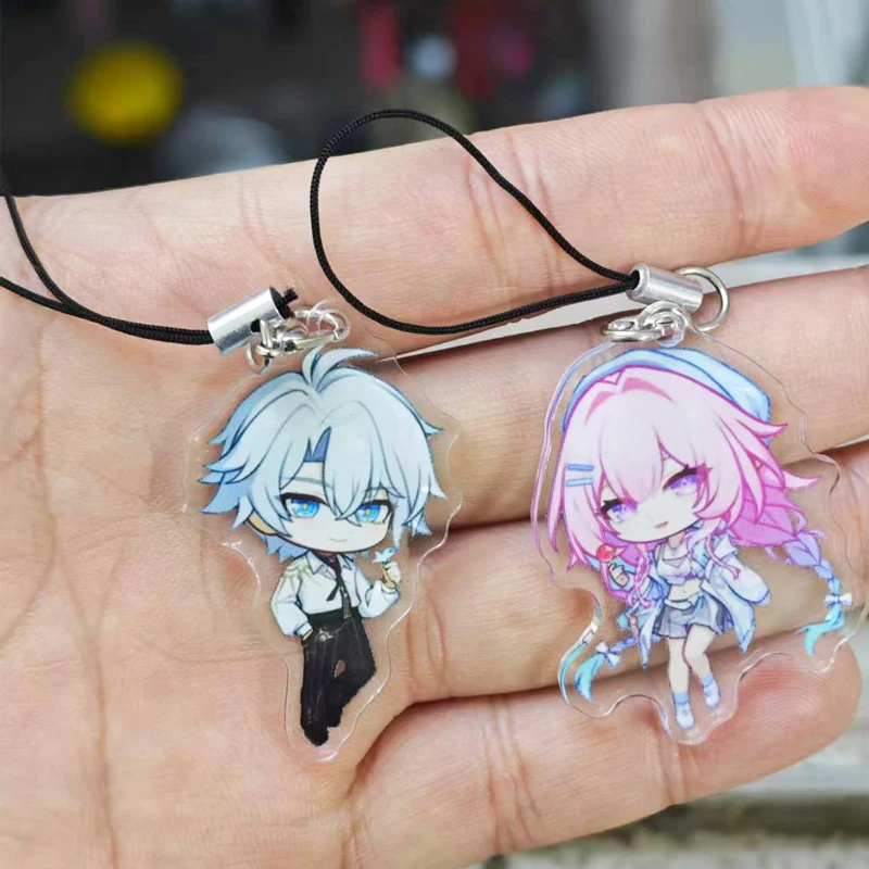 

2Pieces Phone Pendant Keychain Lanyard Khaslana Phainon NeiKos496 Cyrene PhiLia093 Demiurge Bag Charm Hanging Rope Decoration