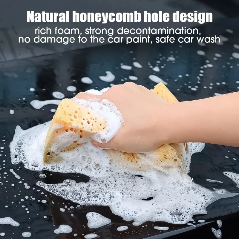 Car Washing Sponge Large Honeycomb Sponges Brush Dusting Detailing Washing Sponge Car Cleaning Tools Motorcycle Car Accessories