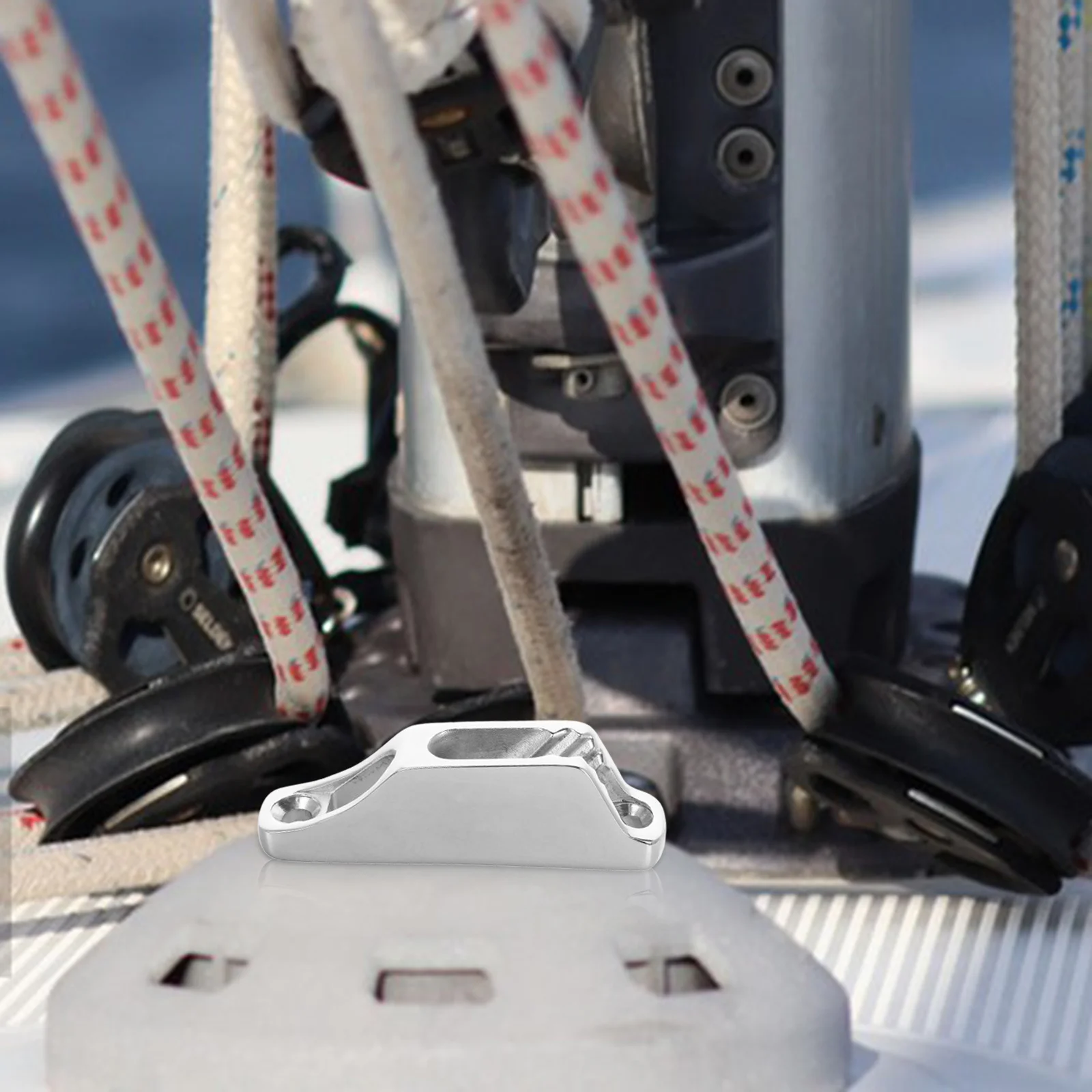 

Rope Grip Boat Cam Cleat for Marine Equipment Multipurpose Silver Stainless Steel