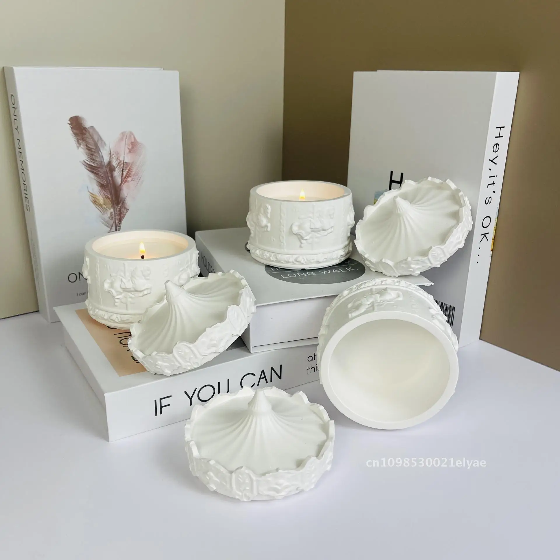 

Creative souvenirs, aromatherapy candles, empty cups, simple gypsum cups, candle holders, decorative relief cups