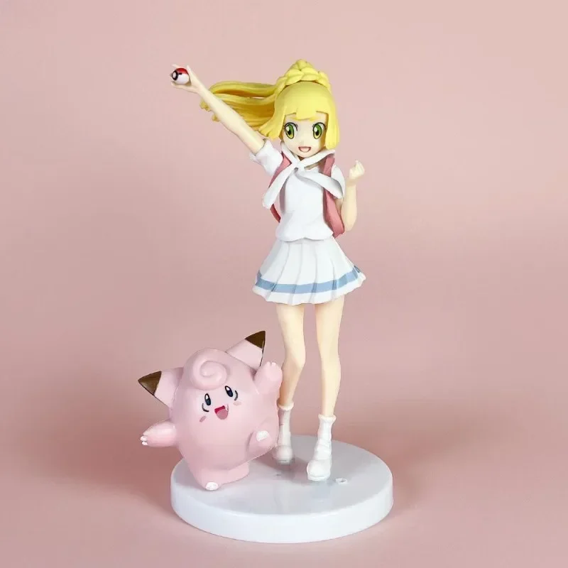 

Anime Peripheral Pikachus Pocket Monsters: Sun & Moon Lillie 19cm Action Figure Model Decorative Ornaments Fans Collect Gift